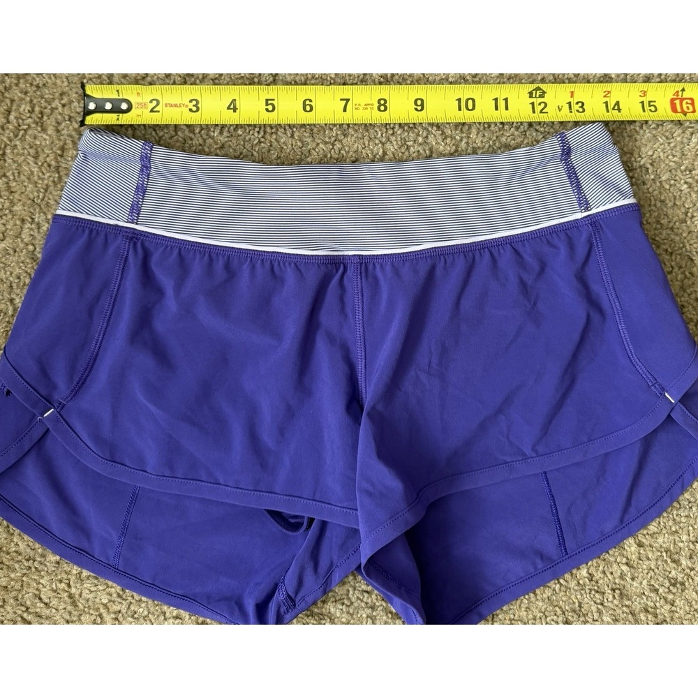 Lululemon Run Speed Shorts 4 Way Stretch Bruised Berry Womens Coolmax Size 4 - Picture 5 of 6
